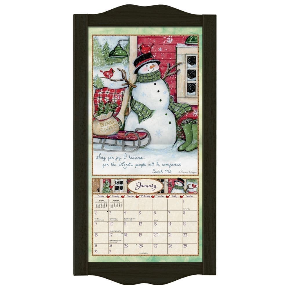 Slim Vertical Wall Calendar Frame - Black Diamond Finish