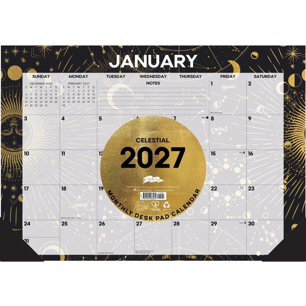 Celestial 17x12 2027 Desk Pad