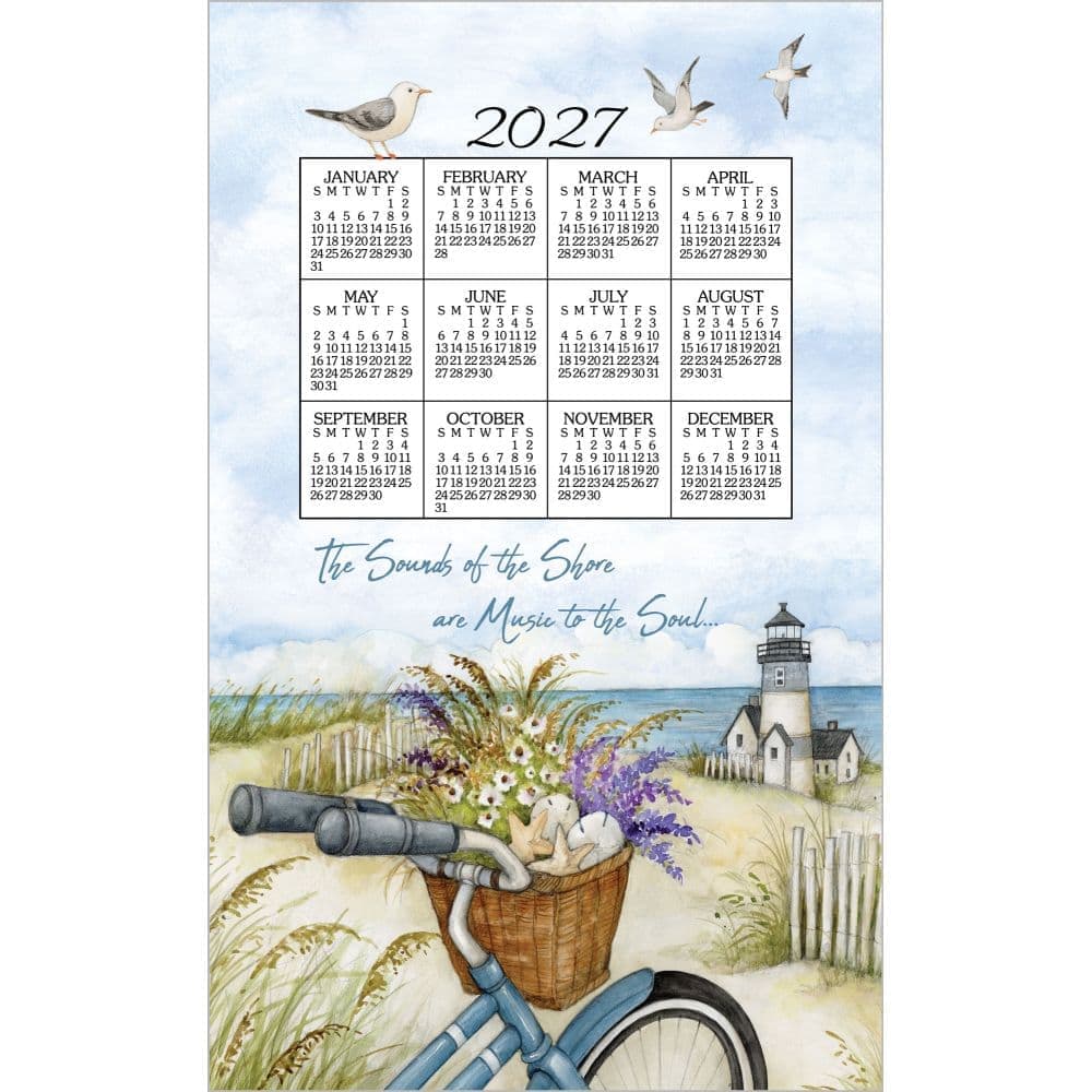 Seashore 2027 Calendar Towel