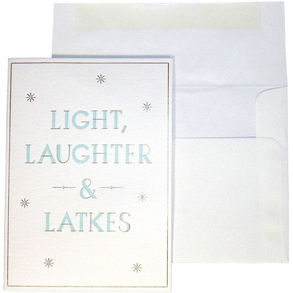 Light Laughter & Latkes Hanukkah Card