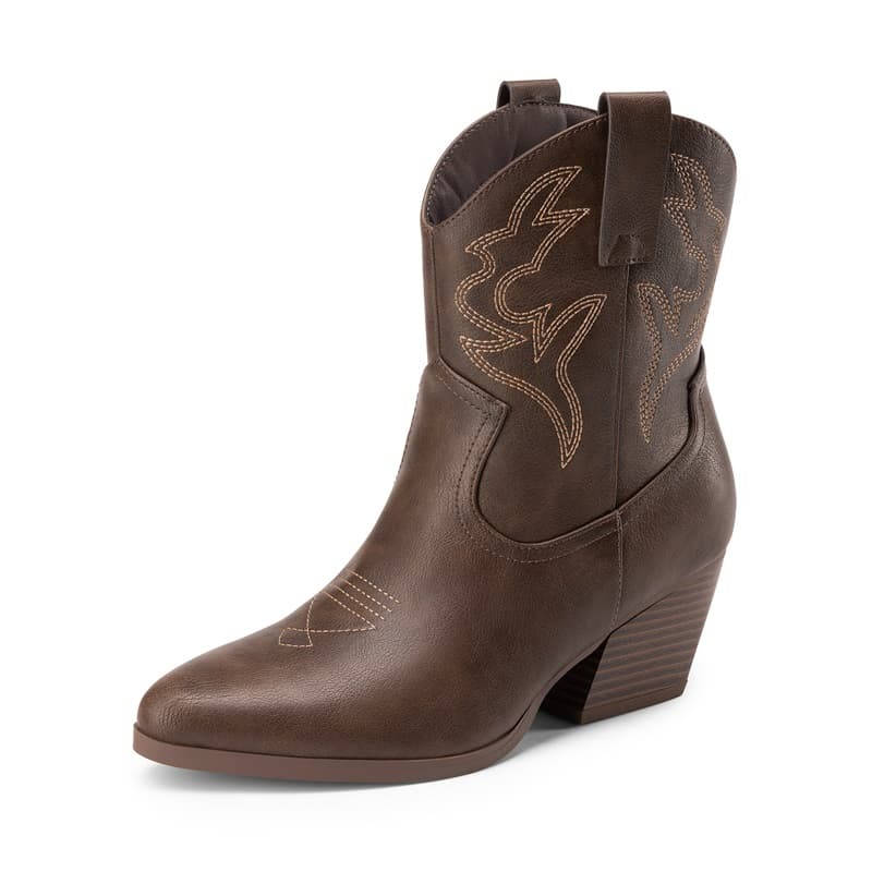 DREAM PAIRS Women s Vegan Leather Cowgirl Ankle Boots