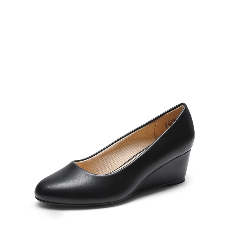 DREAM PAIRS Classic Slip On Wedge Heel Pumps