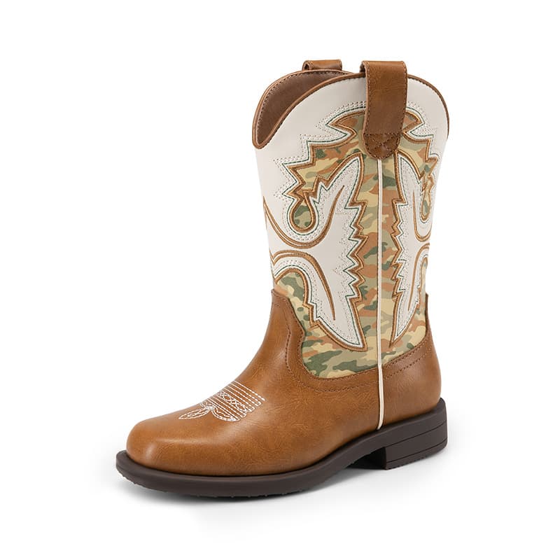 DREAM PAIRS Boys Camouflage Western Cowboy Boots
