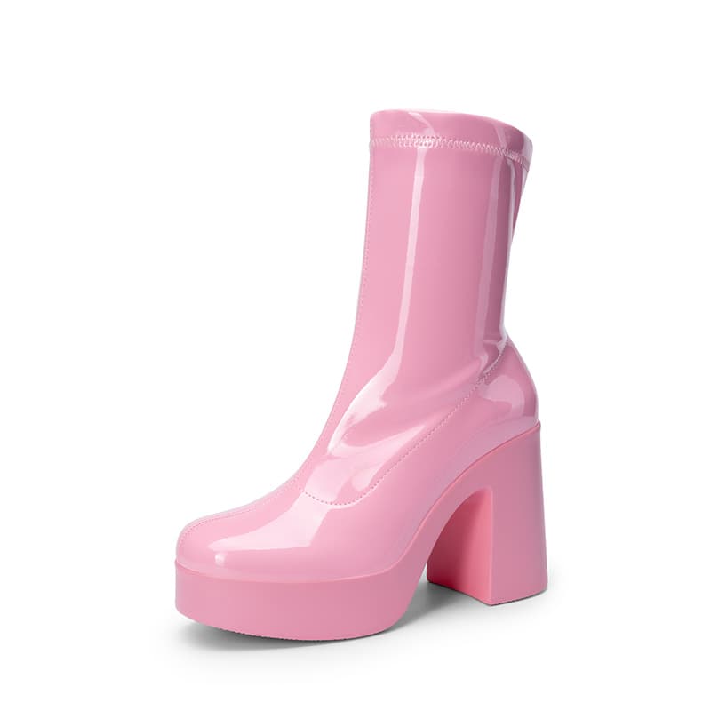DREAM PAIRS Dreamy Square Toe Platform Chunky Ankle Boots Stella
