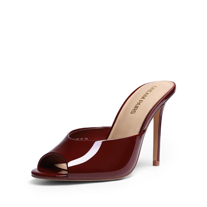 DREAM PAIRS Chic Open Toe Stiletto Mule Heels