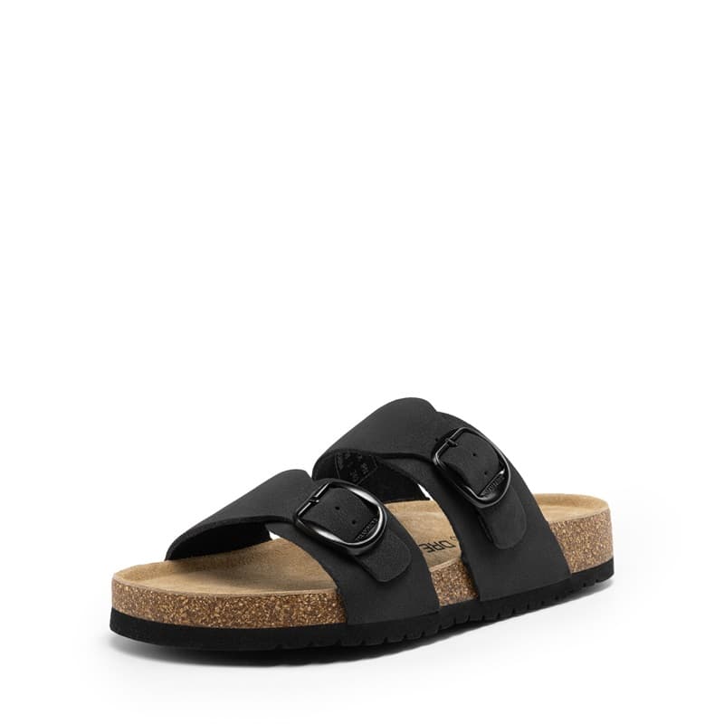 DREAM PAIRS Women s Leather Slip On Sandals with Arch Support