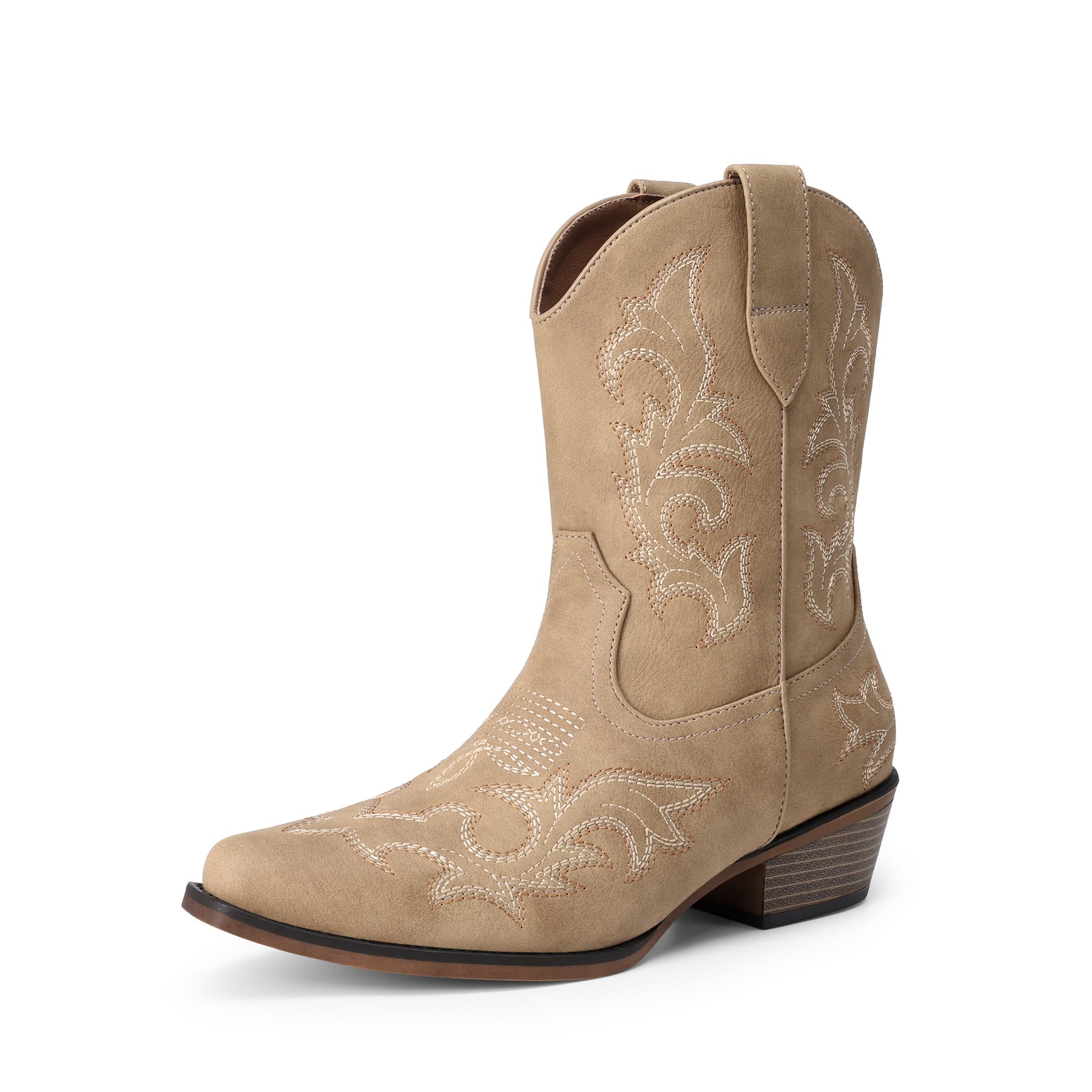 DREAM PAIRS Women s Embroidered Cowboy Ankle Boots
