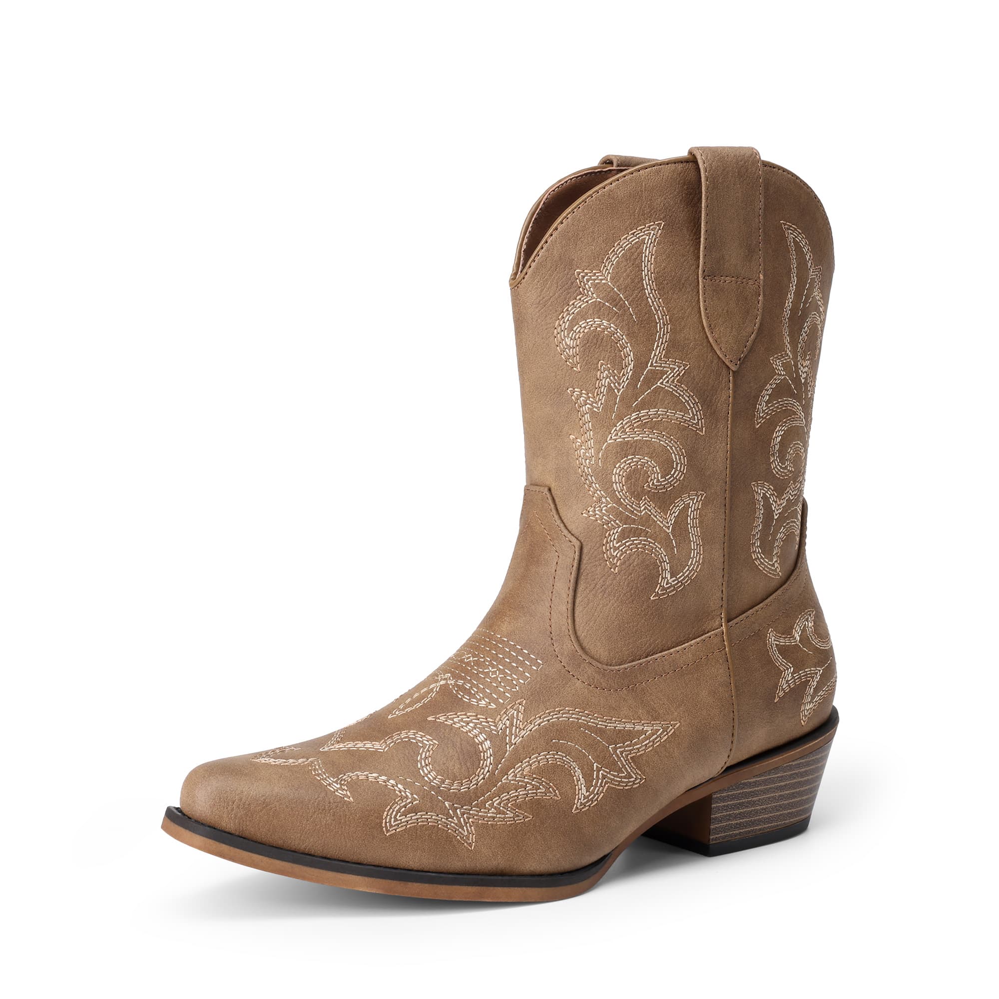 DREAM PAIRS Women s Embroidered Cowboy Ankle Boots