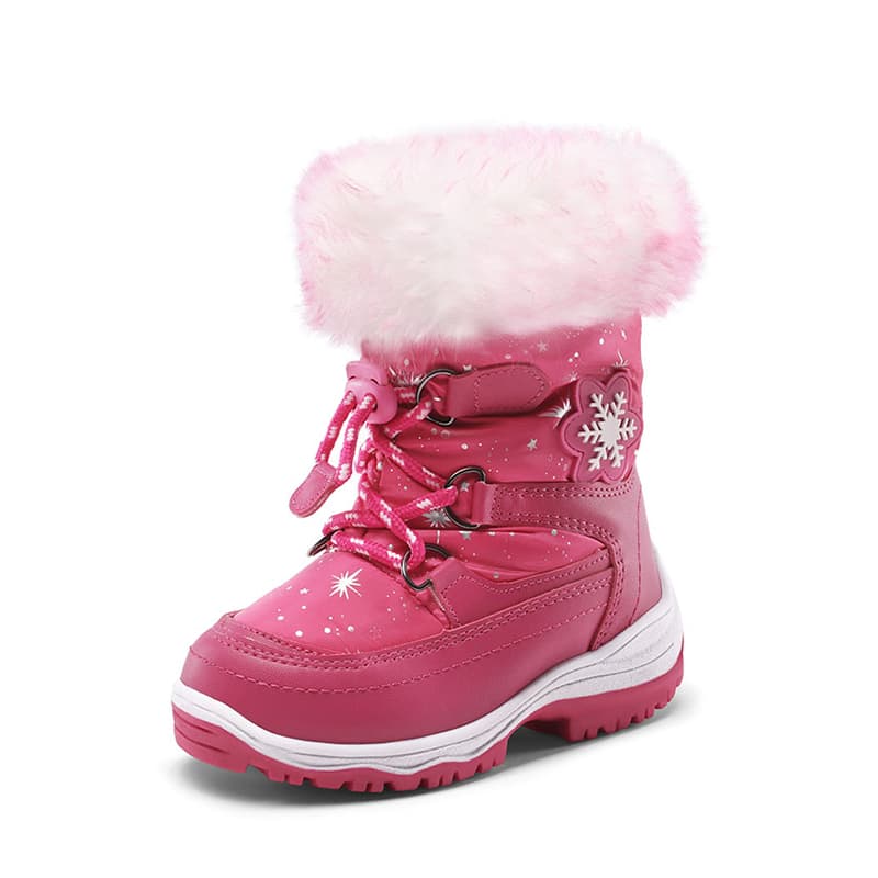 DREAM PAIRS Kids Non Slip Fur Lined Snow Boots