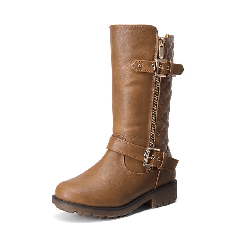 DREAM PAIRS Girls Faux Winter Riding Boots