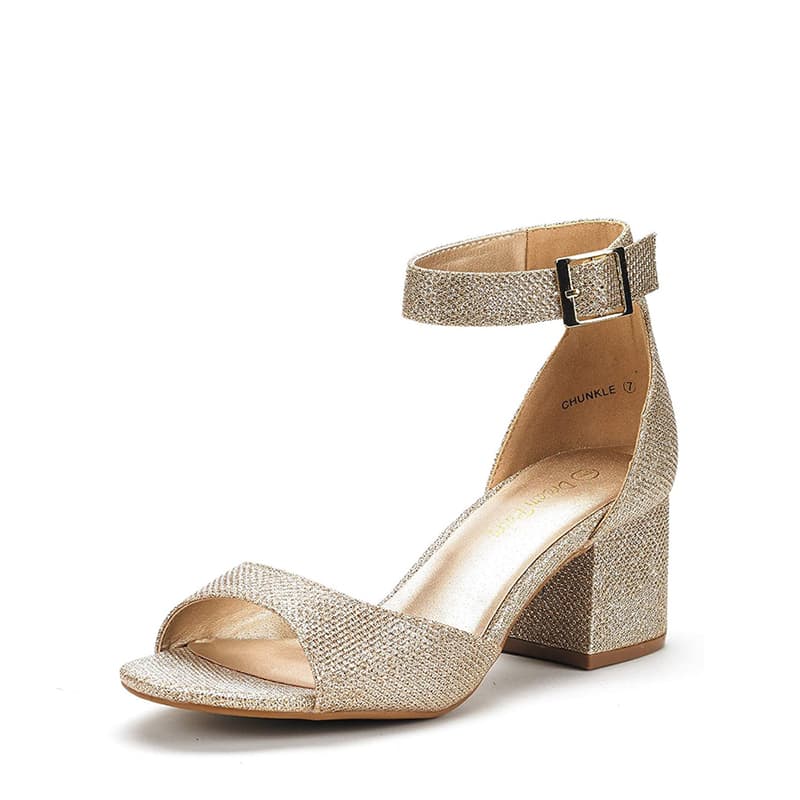 DREAM PAIRS Chunkle Low Heel Ankle Strap Chunky Sandals