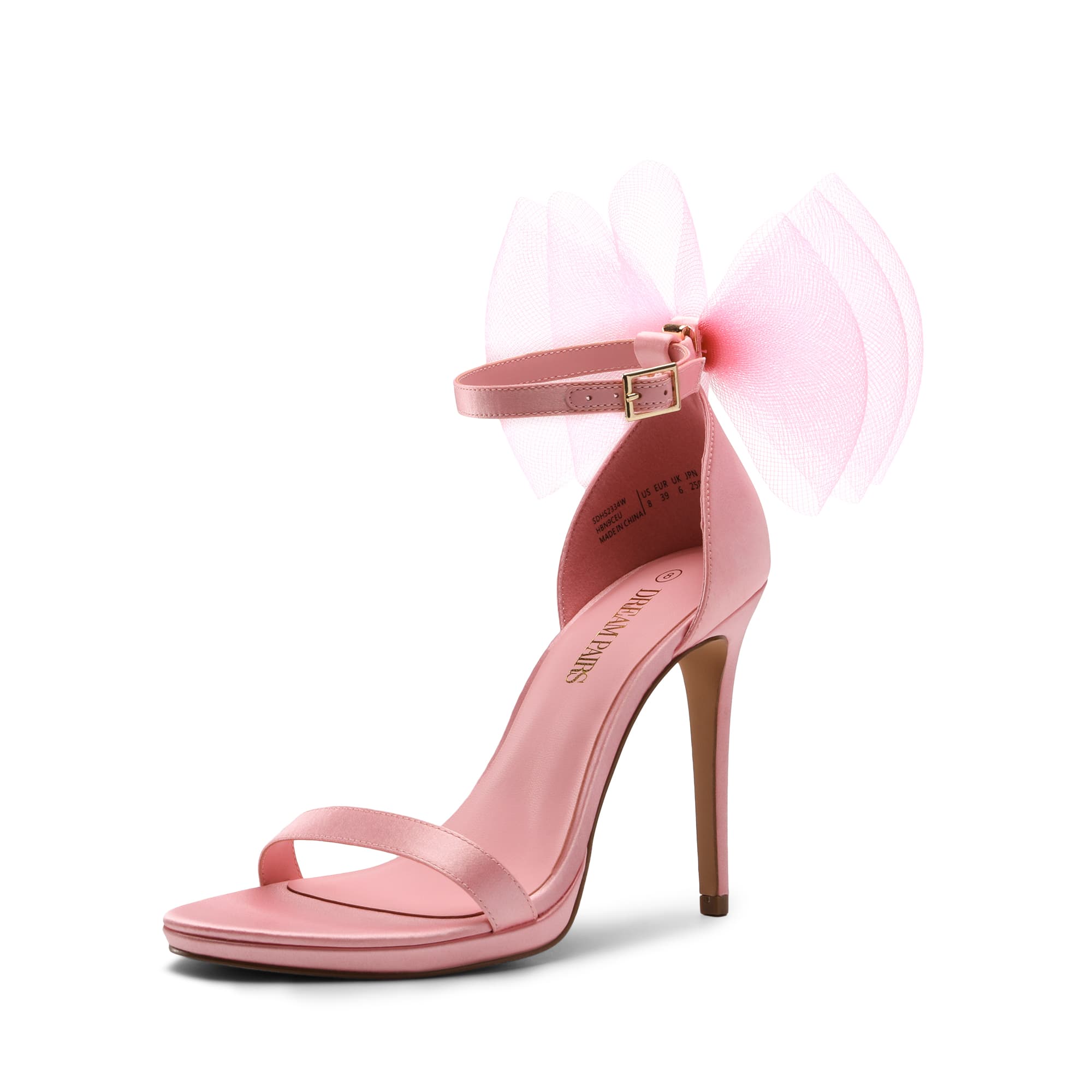 DREAM PAIRS Silky Bow High Stiletto Heel Sandals