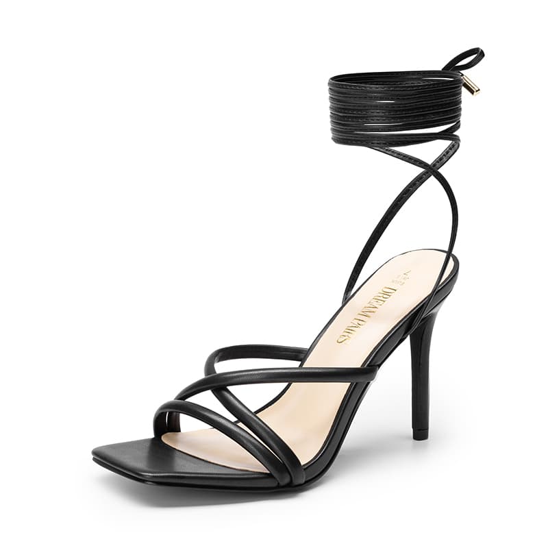 DREAM PAIRS Lace Up Strappy Stilleto Sandals