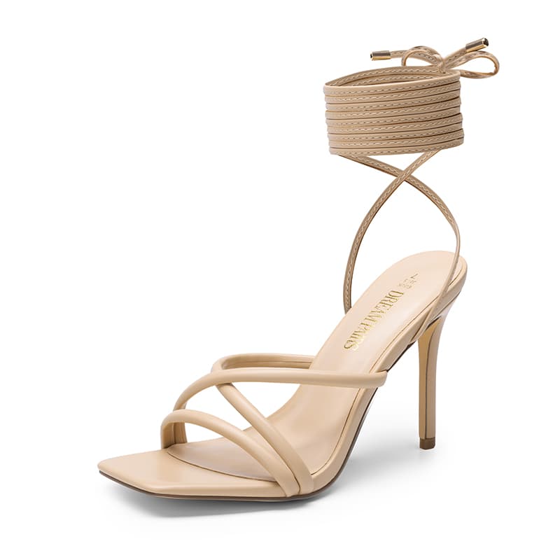 DREAM PAIRS Lace Up Strappy Stilleto Sandals